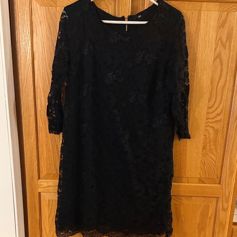 H&M Black Lace Long Sleeve Dress